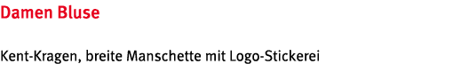 Damen Bluse Kent-Kragen, breite Manschette mit Logo-Stickerei