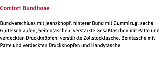 Comfort Bundhose Bundverschluss mit Jeansknopf, hinterer Bund mit Gummizug, sechs G rtelschlaufen, Seitentaschen, ver   