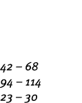 42   68 94   114 23   30