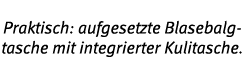 Praktisch: aufgesetzte Blasebalgtasche mit integrierter Kulitasche 