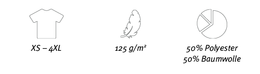  , , ,XS   4XL,125 g m2,50% Polyester 50% Baumwolle