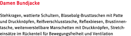 Damen Bundjacke Stehkragen, wattierte Schultern, Blasebalg Brusttaschen mit Patte und Druckkn pfen, Rei verschlusstas...