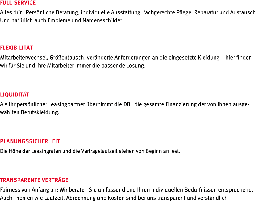 Full Service Alles drin: Pers nliche Beratung, individuelle Ausstattung, fachgerechte Pflege, Reparatur und Austausch...