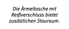 Die  rmeltasche mit Rei verschluss bietet zus tzlichen Stauraum 