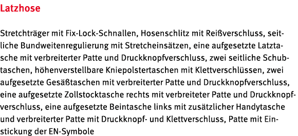 Latzhose Stretchtr ger mit Fix Lock Schnallen, Hosenschlitz mit Rei verschluss, seit liche Bundweitenregulierung mit ...