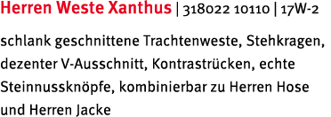 Herren Weste Xanthus | 318022 10110 | 17W 2 schlank geschnittene Trachtenweste, Stehkragen, dezenter V Ausschnitt, Ko...