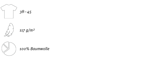 ￼,38 – 45,,￼,117 g/m²,￼,100% Baumwolle