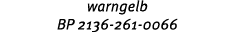 warngelb BP 2136 261 0066