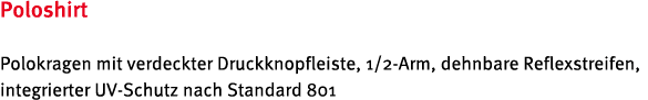 Poloshirt Polokragen mit verdeckter Druckknopfleiste, 1/2 Arm, dehnbare Reflexstreifen, integrierter UV Schutz nach S...