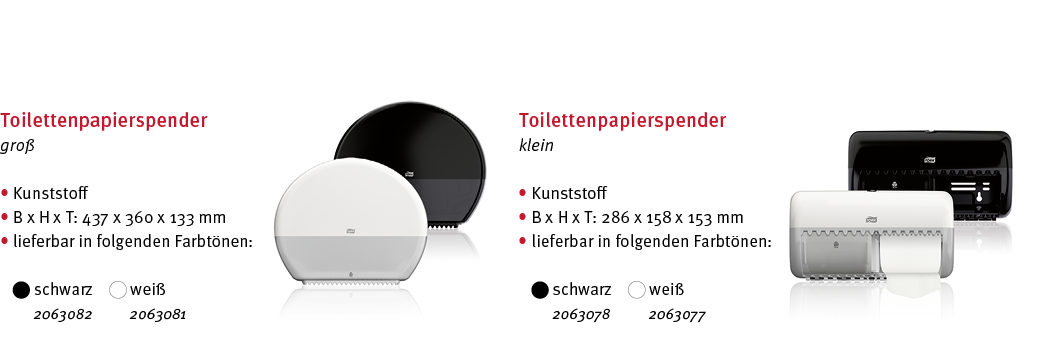 Toilettenpapierspender klein   Kunststoff   B x H x T: 286 x 158 x 153 mm    lieferbar in folgenden Farbt nen:    sch   